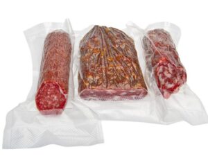 Légcsatornás vákuumfólia 2 szalámi vagy 3 szál kolbász, Stifolder és Kulen csomagolásához is kiváló – 100 db 18×50 cm